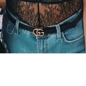 Authentic Gucci Belt with gold double G buckle